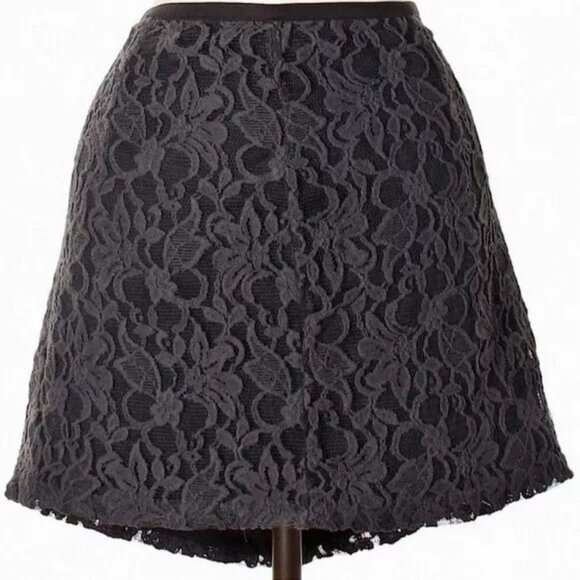 NWT GAP Skirt, Dark Gray Cotton Lace Floral Print Career Casual RETAIL $45, 10 - Picture 1 of 11